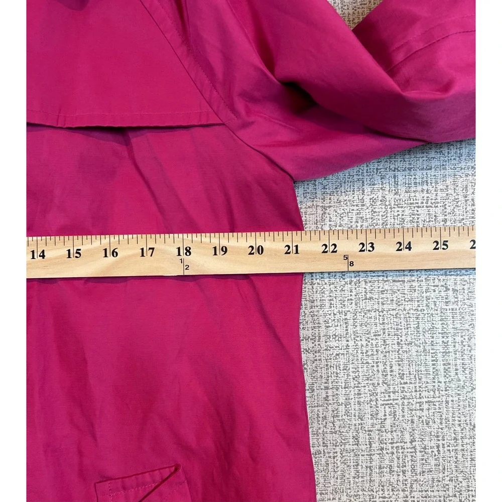 London Fog Collection Womens Pink Trench Coat Barbiecore Size L Fuchsia Spring‎